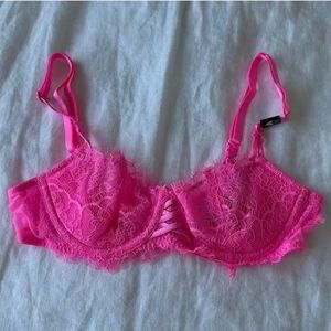 Victorias Secret Wicked, Unlined Lace-Up Balconette Bra Size 36D NWT